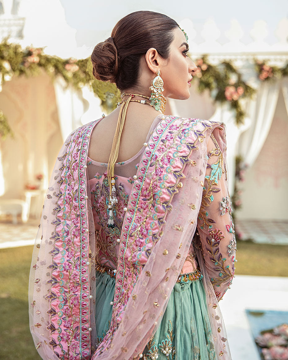 Luxury sharara dress with gold embroidery and mukaish work