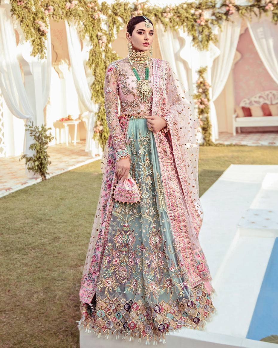 Gulaal Joli by Sara Rohale Asghar fuchsia sharara dress