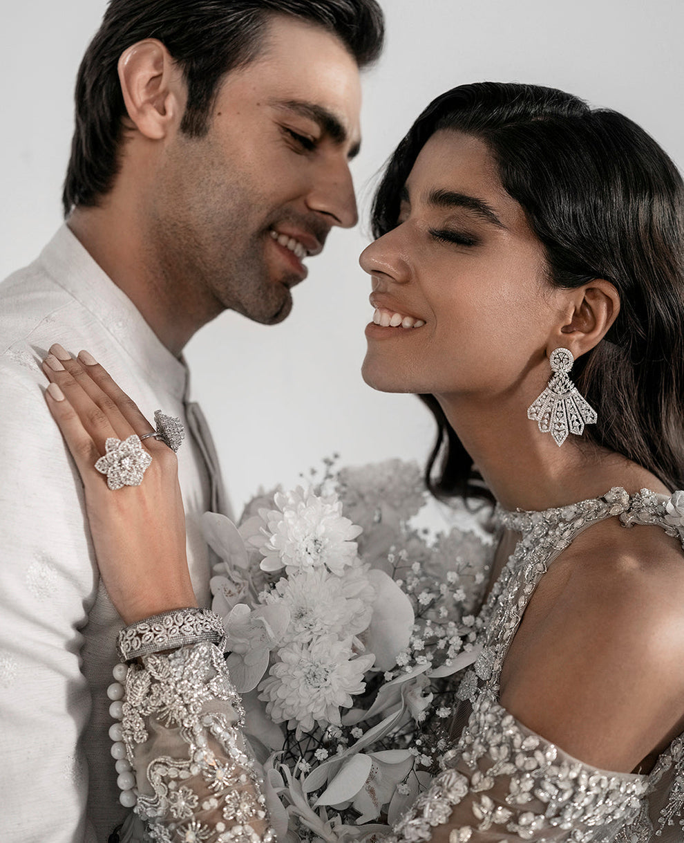 Luxury bridal maxi dress with net dupatta