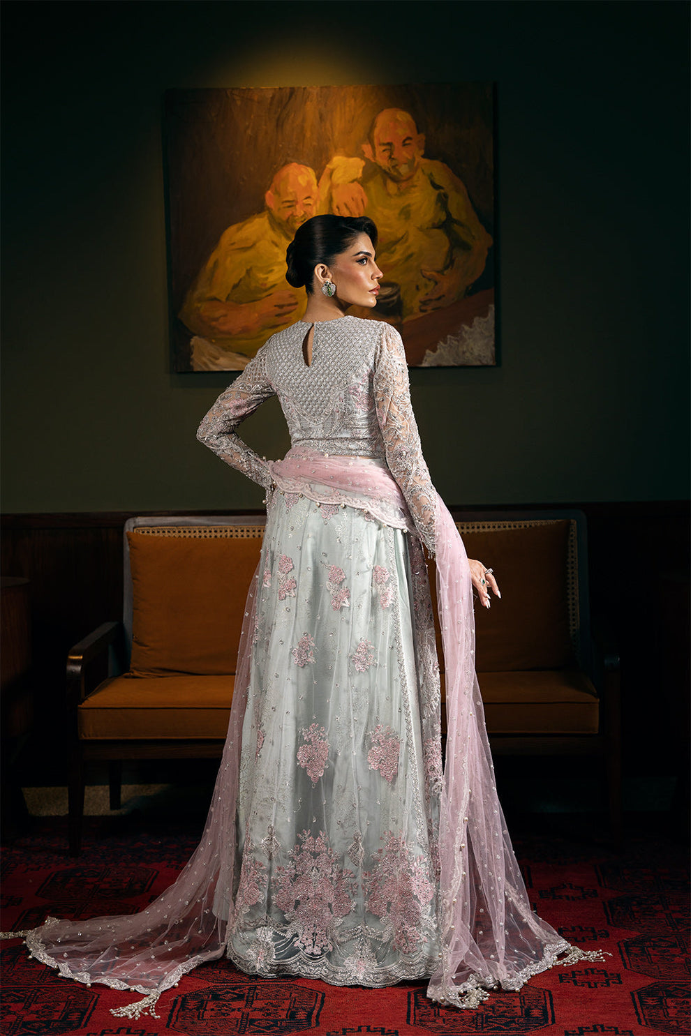Saira Rizwan Kylo front design embroidered net outfit